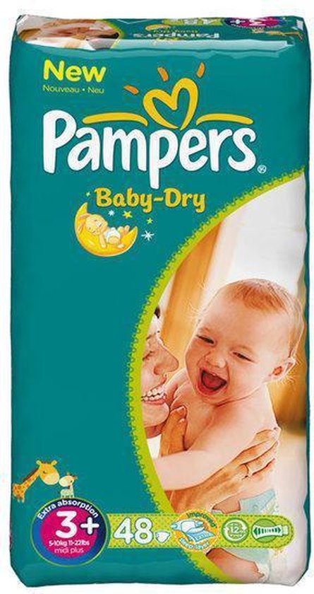 Pampers Baby Dry - Luiers Maat 3+ Voordeelpak 48st |