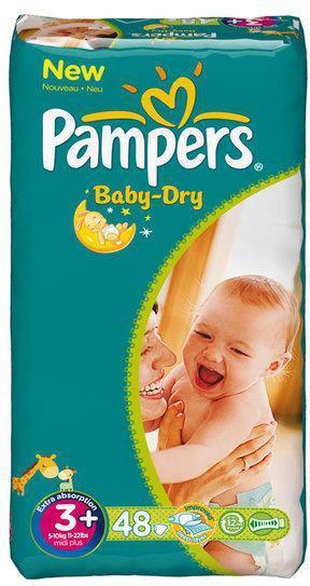 Tanzania heroïsch Assert Pampers Baby Dry - Luiers Maat 3+ - Voordeelpak 48st | bol.com