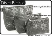 Vagabond-Toilettas- Sack "Black Diva" 0641-afmeting 21 x 6 x 13 cm.