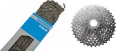 Shimano Alivio CS-HG400 cassette 11-34 & CN-HG53 ketting 116 Glieder 9-speed aandrijving set grijs