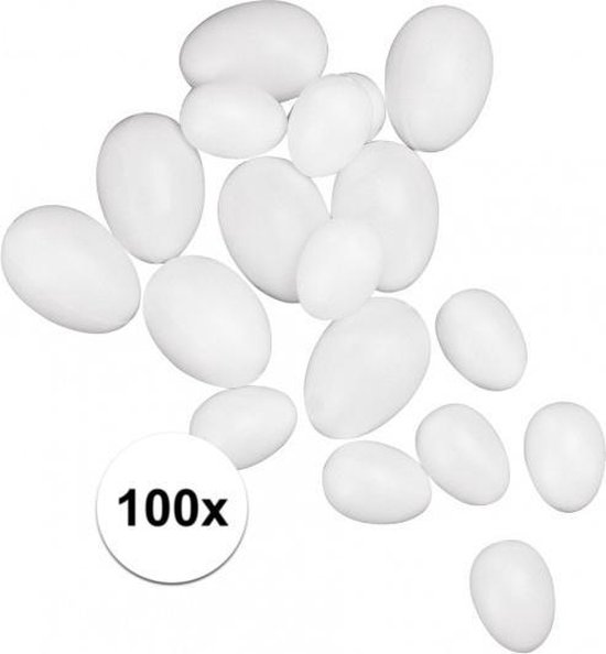 solidariteit Graan Kosmisch 100x Plastic eieren wit 4,5 cm | bol.com