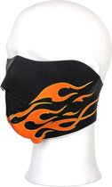 biker mask half face orange flames