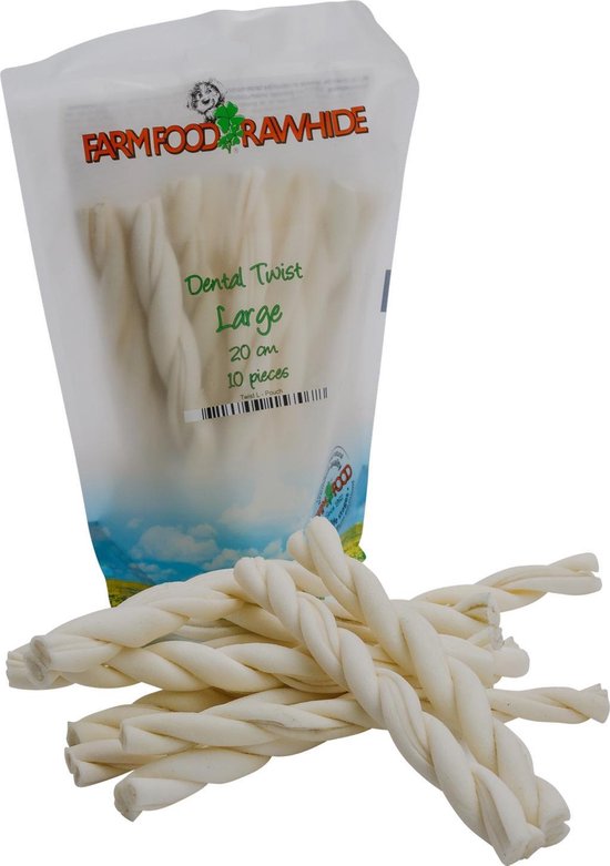 Farm Food Rawhide Dental Twist Rund Hondensnacks 10x35 g