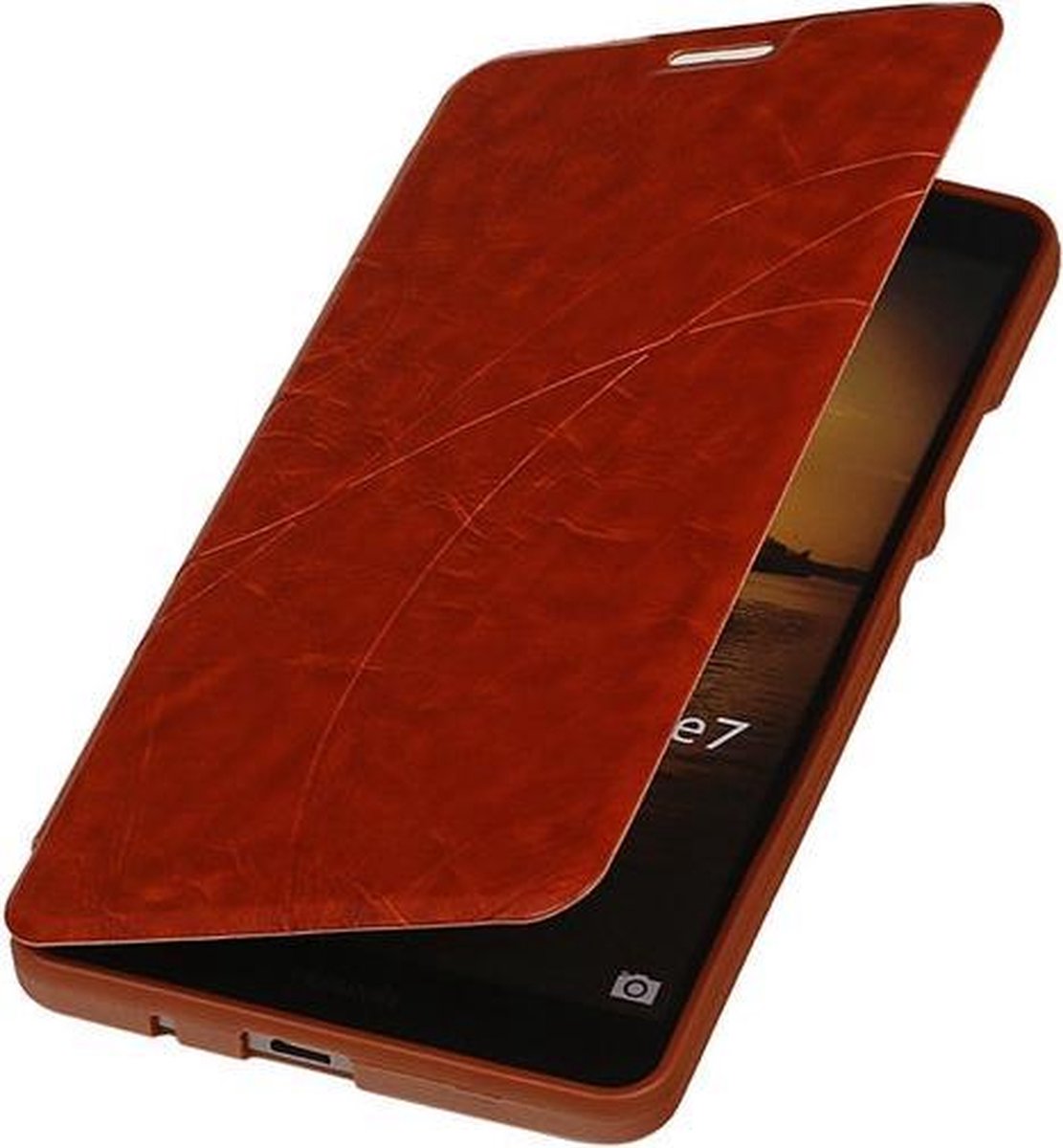 Bestcases Bruin TPU Booktype Motief Hoesje Huawei Ascend Mate 7
