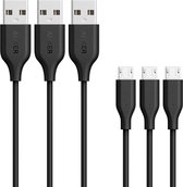 Anker PowerLine 3-Pack USB-A naar Micro USB 0.9m - Zwart