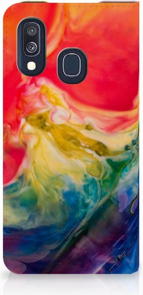 Standcase Hoesje voor Bookcase Samsung Galaxy A40 Watercolor Dark