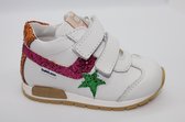 Balducci baby sneaker klittenband - wit - kleurige glitters - leer - maat 19