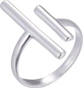 24/7 Bijoux Collection Double Bar Ring réglable - Ring réglable - Argent de couleur