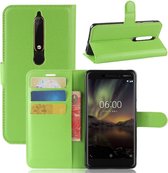 Book Case - Geschikt voor Nokia 6.1 (2018) Hoesje - Groen