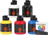 Pigment Art School, primaire kleuren, primaire kleuren, 5x500 ml - Acrylverf