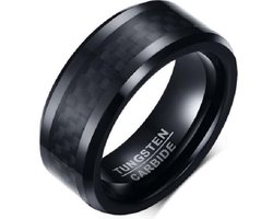 Ring Wolfraamcarbide Zwart | Heren | Dames | Sieraad | Sterkste materiaal | 8 mm. | Jonline