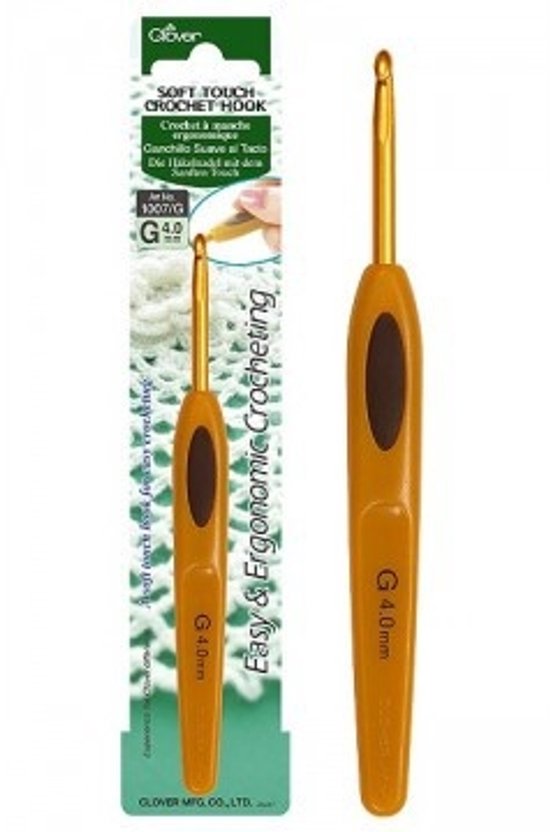 Clover Soft Touch Haaknaald - Ergonomisch handvat - 4 mm