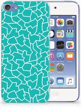 Geschikt voor iPod Touch 5 | 6 TPU Hoesje Design Cracks Blue