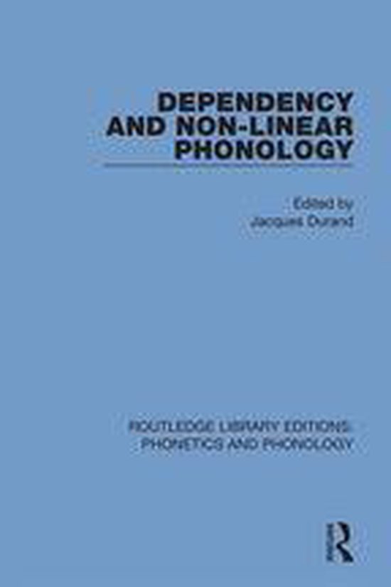 Routledge Library Editions: Phonetics and Phonology - Depend ... - cover