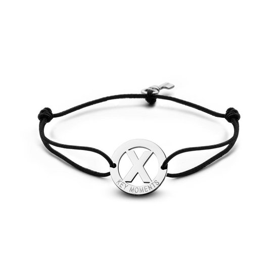 Key Moments 8KM-A00024 - Armband met stalen letter X en sleutel - one-size - zilverkleurig