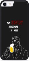 iPhone 8 Hardcase hoesje Only Beer Moustache - Designed by Cazy