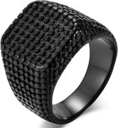 Chevalière Titane Homme Noir-20mm