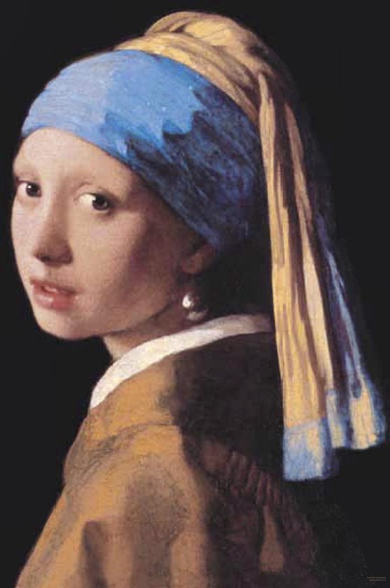 Fille par Vermeer-Poster-Art-artprint-Fille avec une boucle d'oreille en perles 30x40cm.
