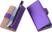 PU Leder Lila Hoesje - HTC Desire 210 - Book Case Wallet Cover Hoes