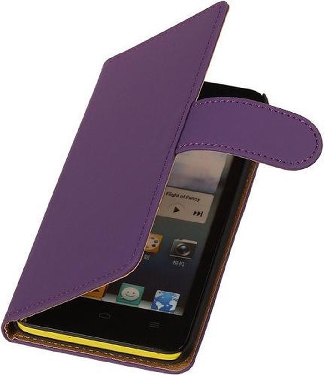 Huawei Ascend G510 Effen Paars - Book Case Wallet Cover Hoesje