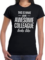 Awesome Colleague tekst t-shirt zwart dames - dames fun tekst shirt zwart XXL