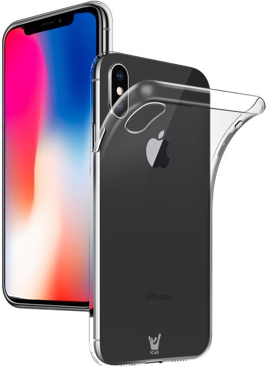 Transparant Siliconen TPU Hoesje geschikt voor Apple iPhone Xs / X - van iCall