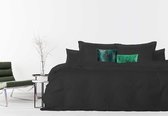 Elegance Dekbedovertrek - 260x200/220 - Uni Percal katoen - Met Bies - black