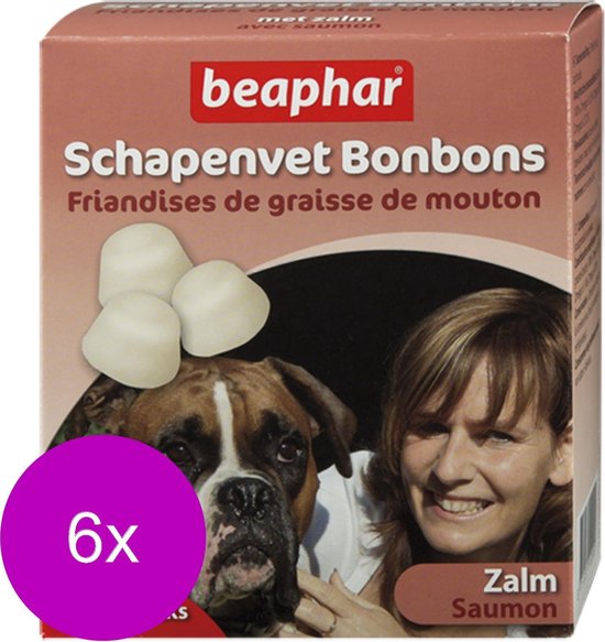 Beaphar Schapenvetbonbons Zalm - Hondensnacks - 6 x Medium