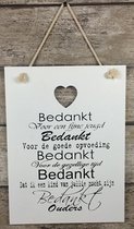 Wandbord Bedankt voor een fijne Jeugd