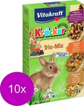 Vitakraft Konijn Kracker Honing/Popcorn/Active 3 In 1 - 10 stuks