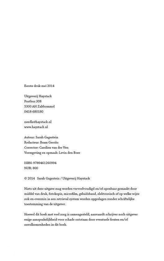 Copyrightpagina met uitgever en auteur informatie.