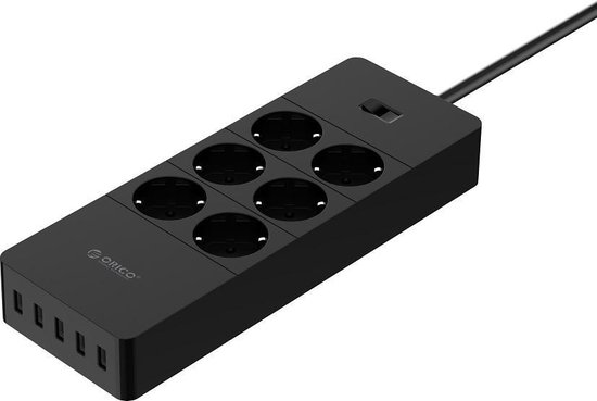 Orico - USB stekkerdoos met zes stopcontacten en vijf USB-laadpoorten -  Incl. aan/uit... | bol.com