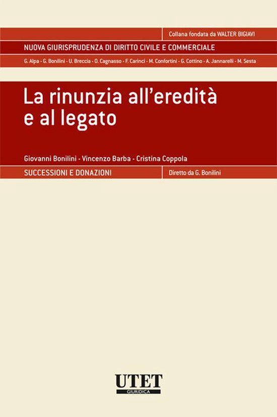 La rinunzia all'eredità e al legato - cover