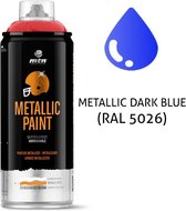 MTN metallic donkerblauwe spuitverf - RAL 5026 - 400ml spuitbus voor diverse klus doeleinden, bruikbaar op hout, plastic en metaal