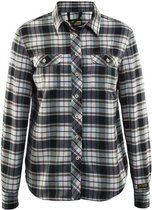 Blåkläder 3209-1136 Dames overhemd flanel Check Black/Off White maat XL