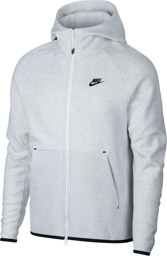 Nike Sportswear Tech Fleece Hoody casual - Maat Mannen - lichtgrijs/zwart | bol.com
