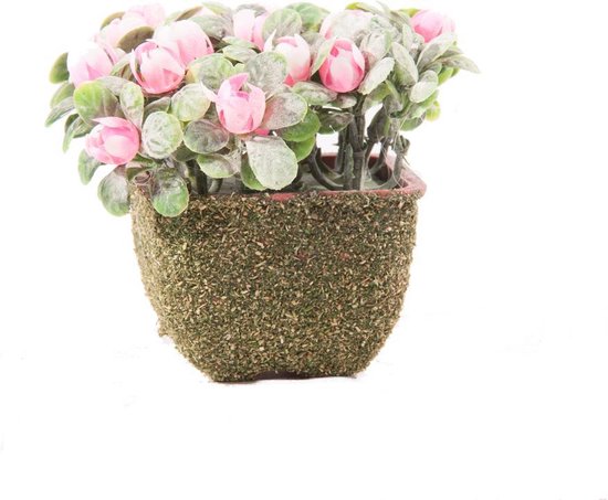 Decoratie potje met roze bloemen 10cm | bol.com