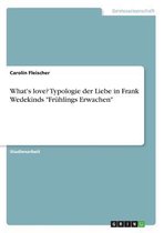 What's Love? Typologie Der Liebe in Frank Wedekinds Fruhlings Erwachen