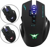 Combatwing W100 Oplaadbare 2.4G Draadloze Bedrade Gaming Muis Optische Muizen met 4 Verstelbare DPI Niveaus & 8 Knoppen & 3 Kleuren Ademhaling Verlichting voor PC Laptop Computer Desktop en M