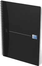 8x Oxford OFFICE Essentials spiraalblok smart black, 180 bladzijden, A4, geruit 5mm