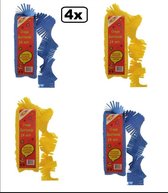 4x Crepe guirlande brandveilig blauw/geel 24 meter