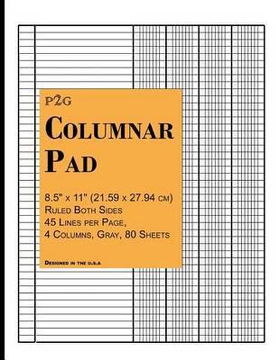 Columnar Pad 9781539655572 Columnar Pad 4 Columns Boeken bol