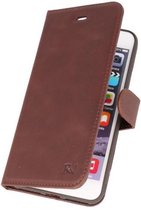 Mocca Rico Vitello Echt Leren Bookstyle Wallet Hoesje voor iPhone 7 Plus / 8 Plus