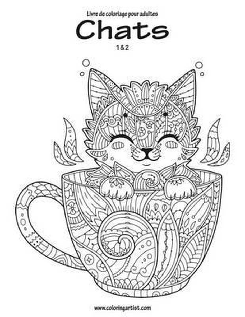 bol.com  Livre de Coloriage Pour Adultes Chats 1 & 2, Nick Snels