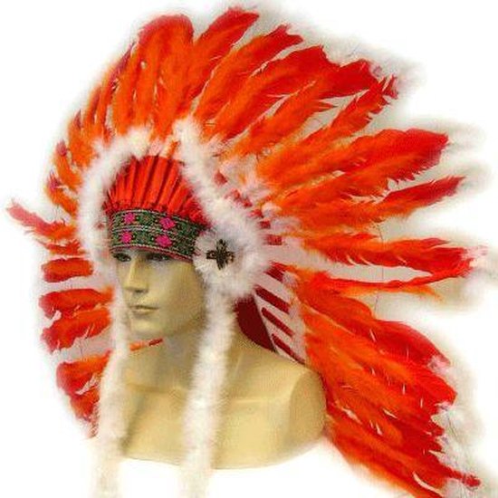 Indianen hoofdtooi rood/oranje | bol.com