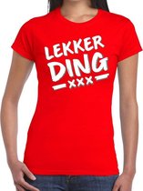 Lekkerding tekst t-shirt rood dames XL