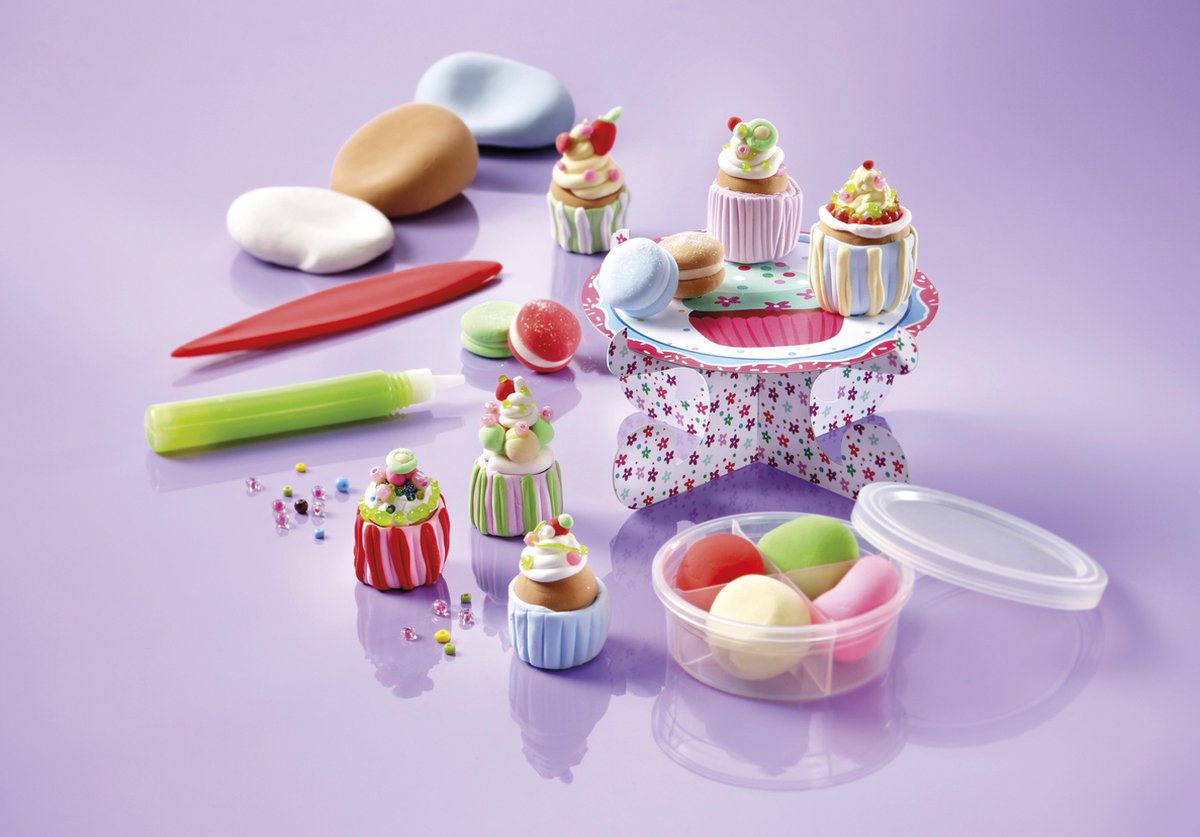 Totum Cupcake Factory knutselkoffer bakkerij - creatief speelgoed cupcakes en macarons foam dough — afbeelding 9