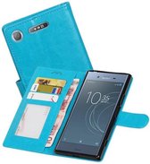 Hoesje Geschikt voor Xperia XZ1 - Portemonnee hoesje booktype Wallet case Turquoise