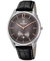 Festina F6857-6 Retro - Horloge - Staal - Zilverkleurig - 41,5mm