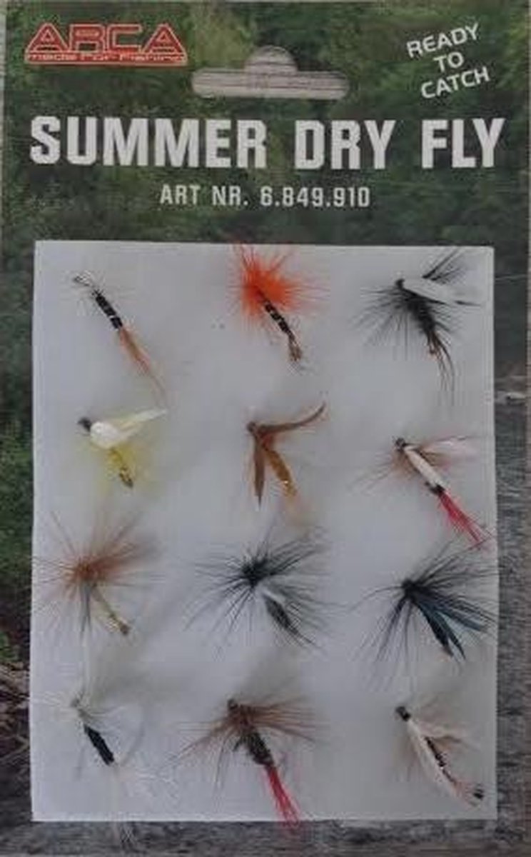 Summer Dry Fly - 12 Droge kunstvliegen in Blister